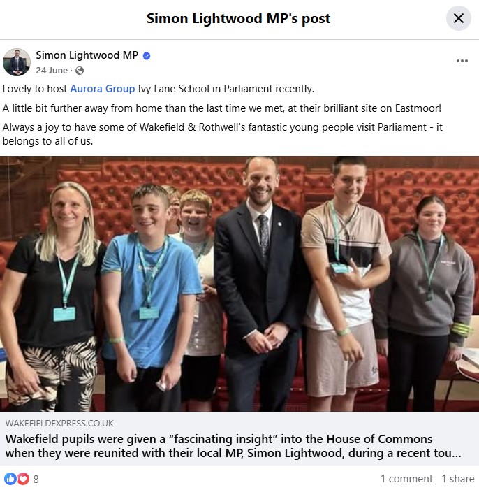 Simon Lightwood MP posts on social media